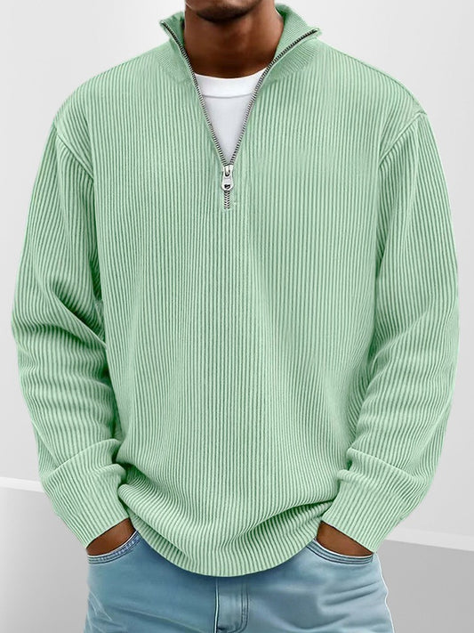 Sudadera Informal de Pana con Cuello Alto