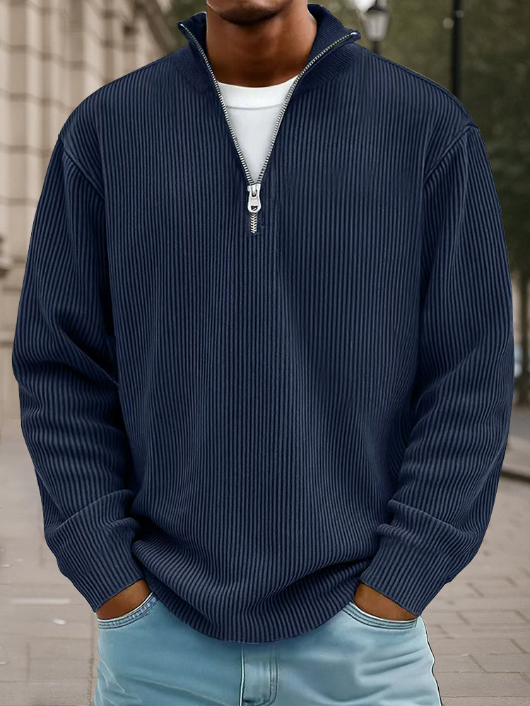 Sudadera Informal de Pana con Cuello Alto