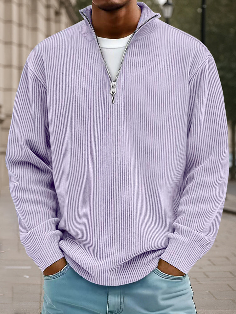 Sudadera Informal de Pana con Cuello Alto