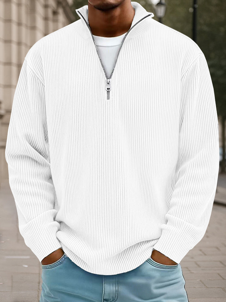 Sudadera Informal de Pana con Cuello Alto