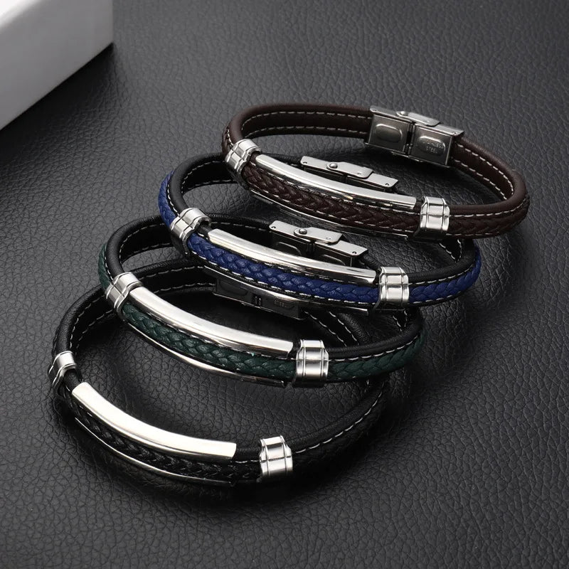 Pulsera elegante de acero inoxidable para hombre