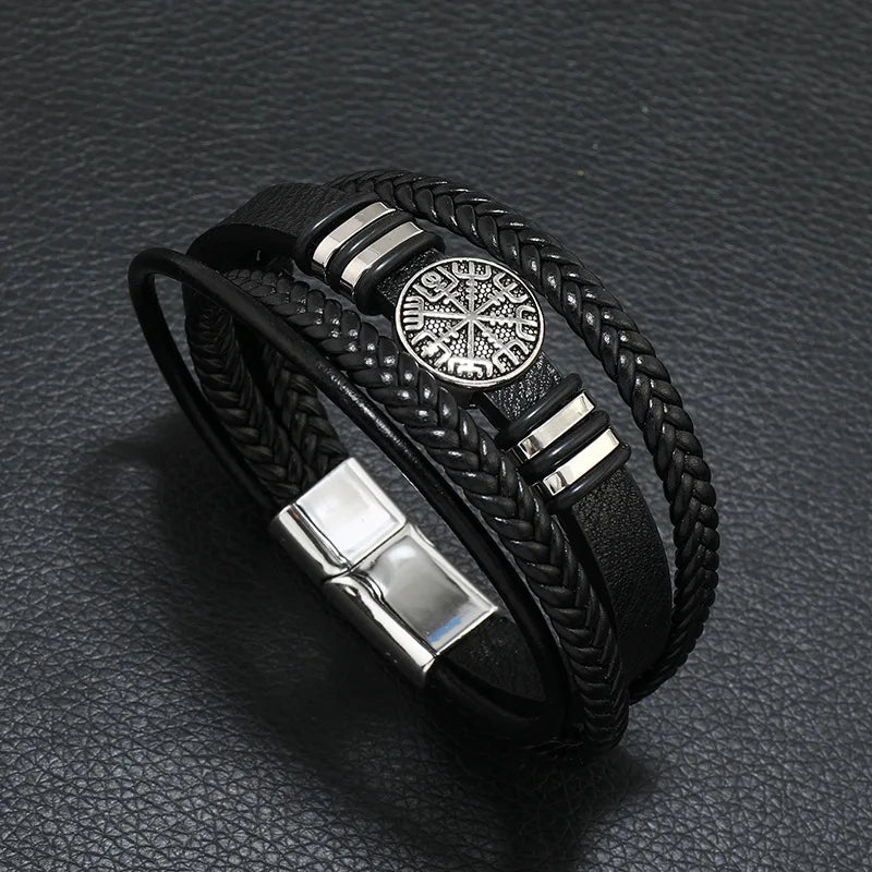 Pulsera de cuero para hombre con símbolo musical
