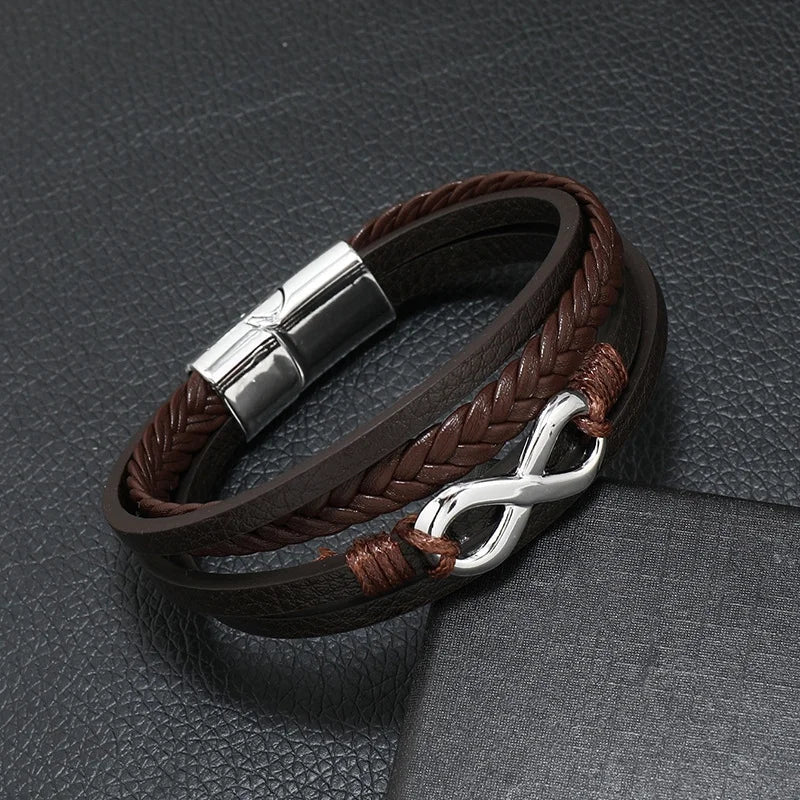 Pulsera de cuero para hombre con símbolo musical
