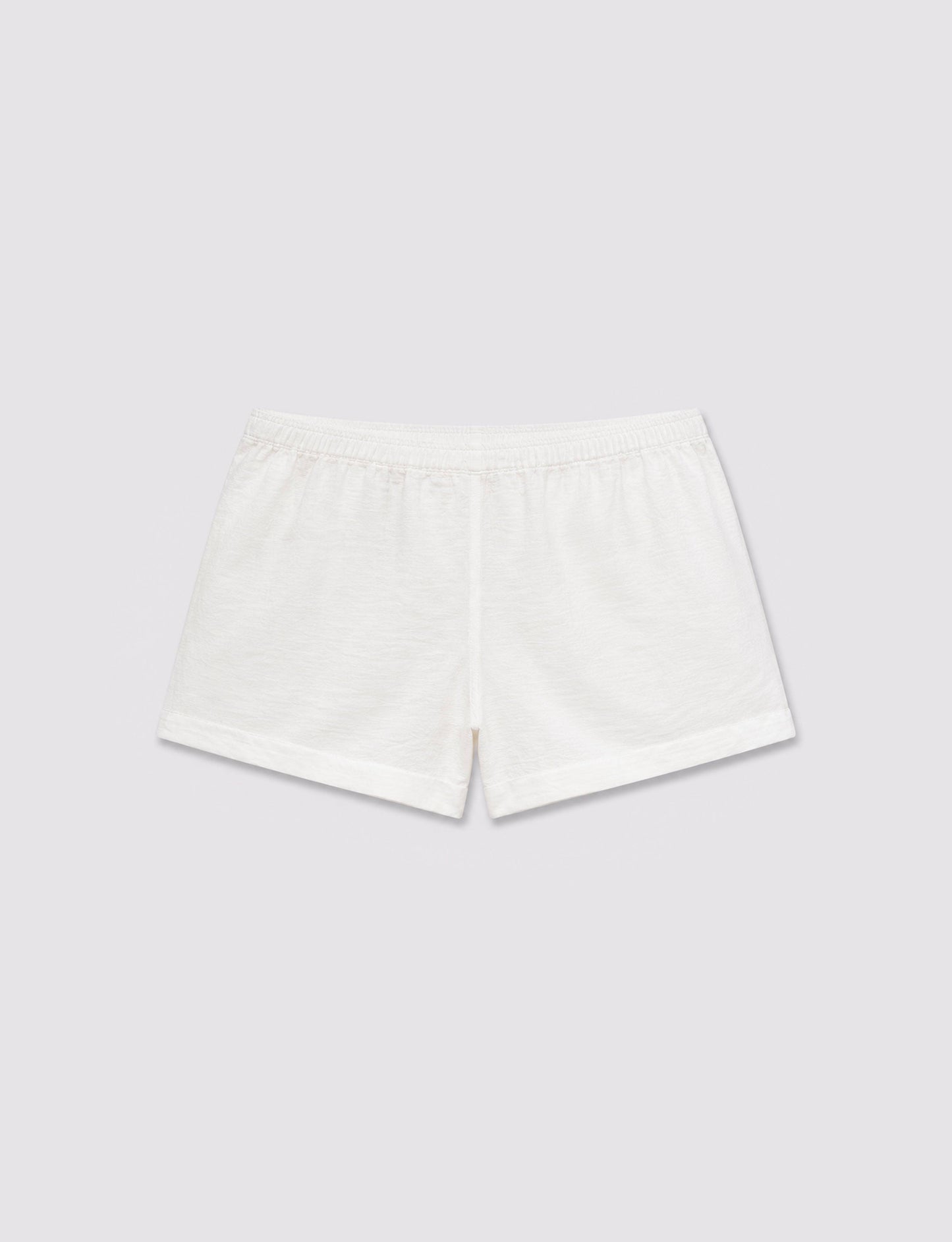 Short bianco in lino con vita elasticizzata