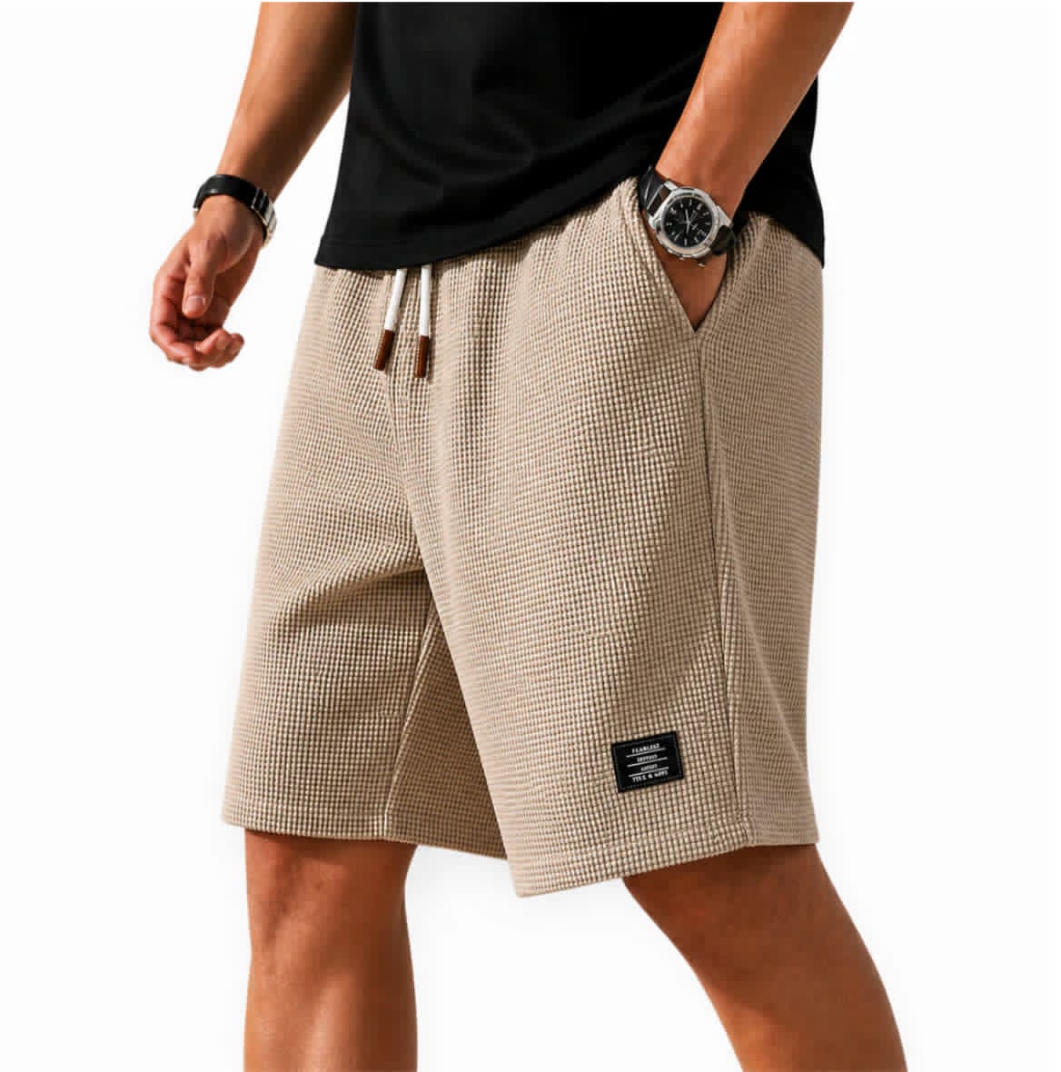 Varel | Bermuda Capri in tessuto waffle