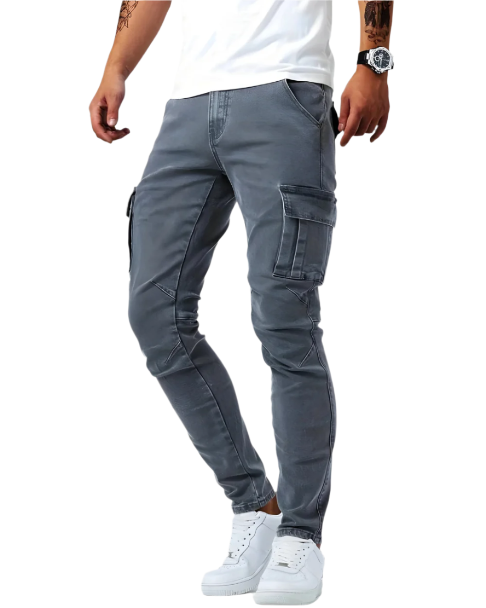 Pantalones elásticos Marino Cargo
