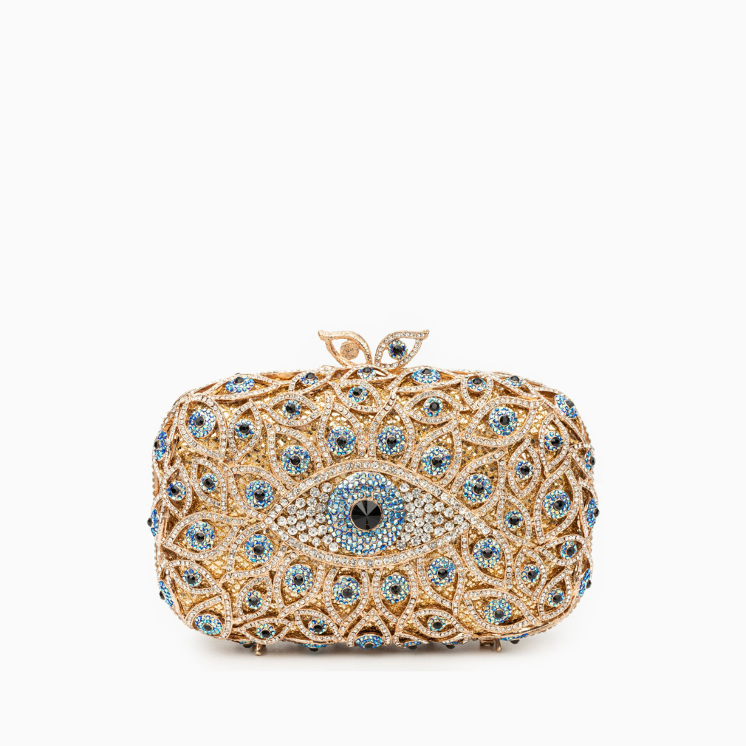 Bolso de Fiesta Ojo Turco de Cristal - Dorado