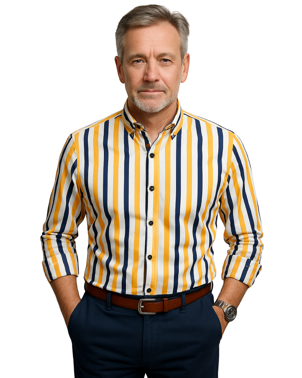 Camisa informal de rayas para hombre
