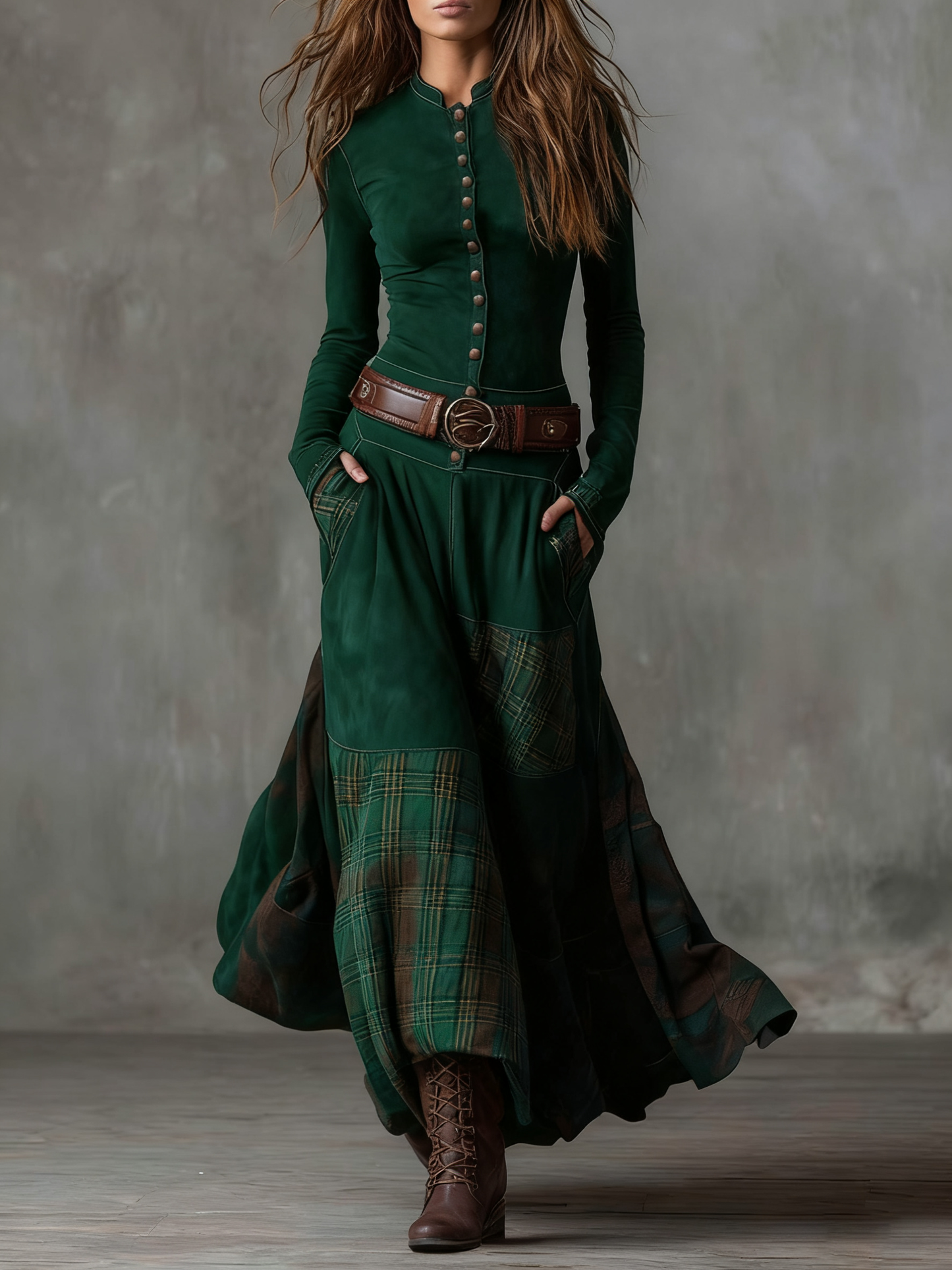 Isabel - Vestido largo de ante
