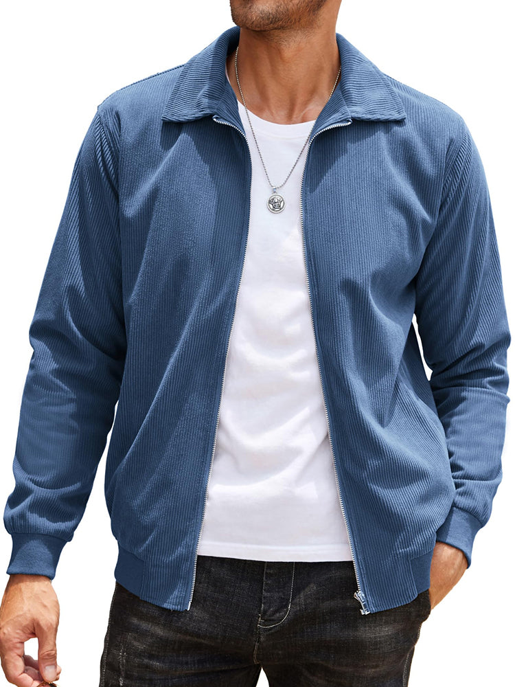 Chaqueta Bomber Informal de Pana con Cremallera