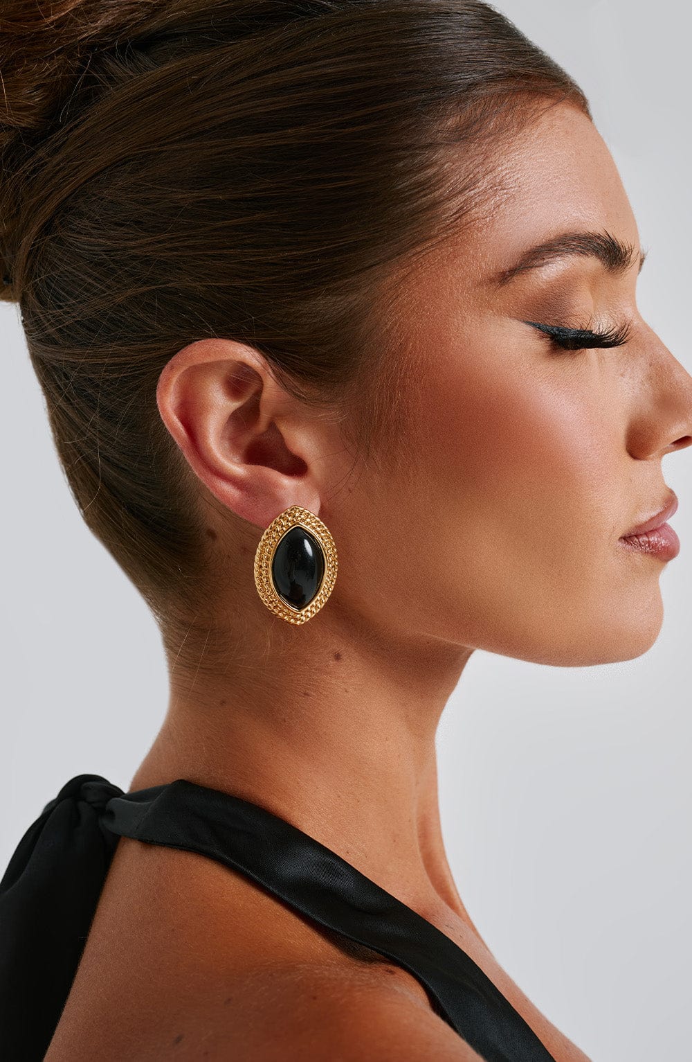 Pendientes Azra - Negro/Dorado