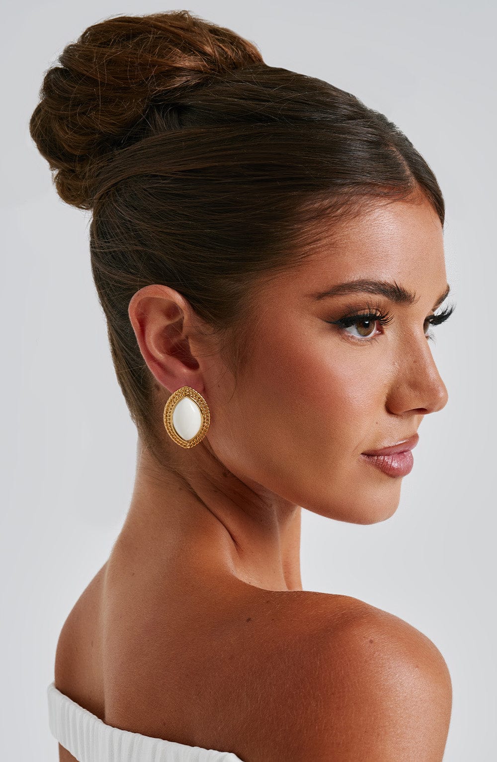 Pendientes Azra - Marfil/Dorado
