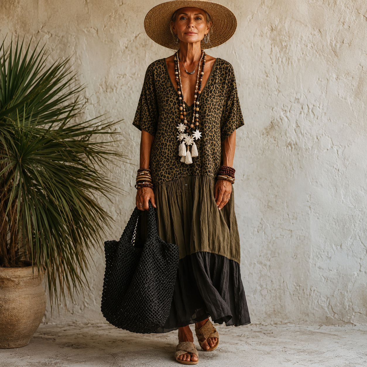 Aveline™ | Bohemian Maxi Jurk met Buikbedekkend Design