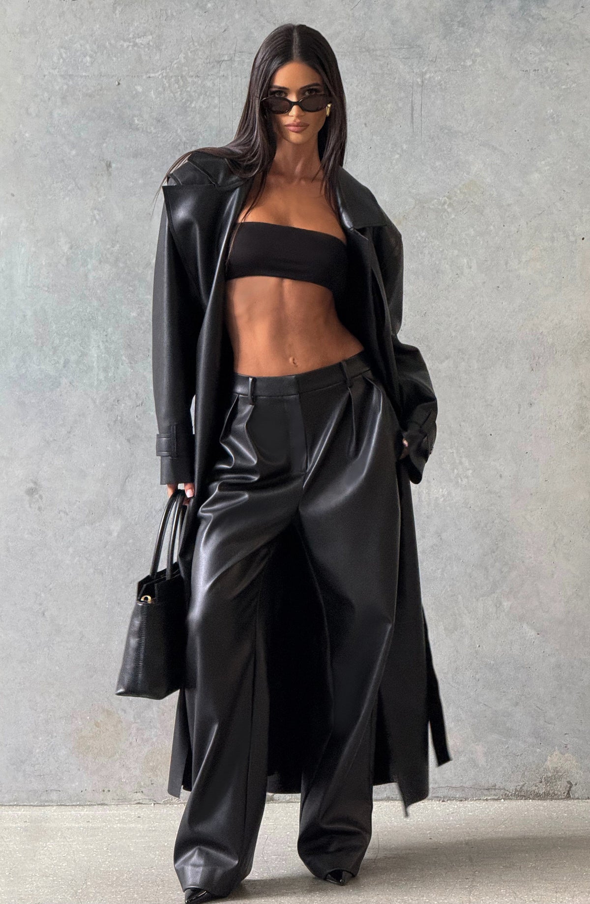 Sofía™ - Gabardina de Piel Sintética