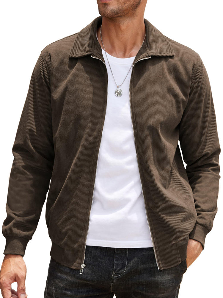 Chaqueta Bomber Informal de Pana con Cremallera