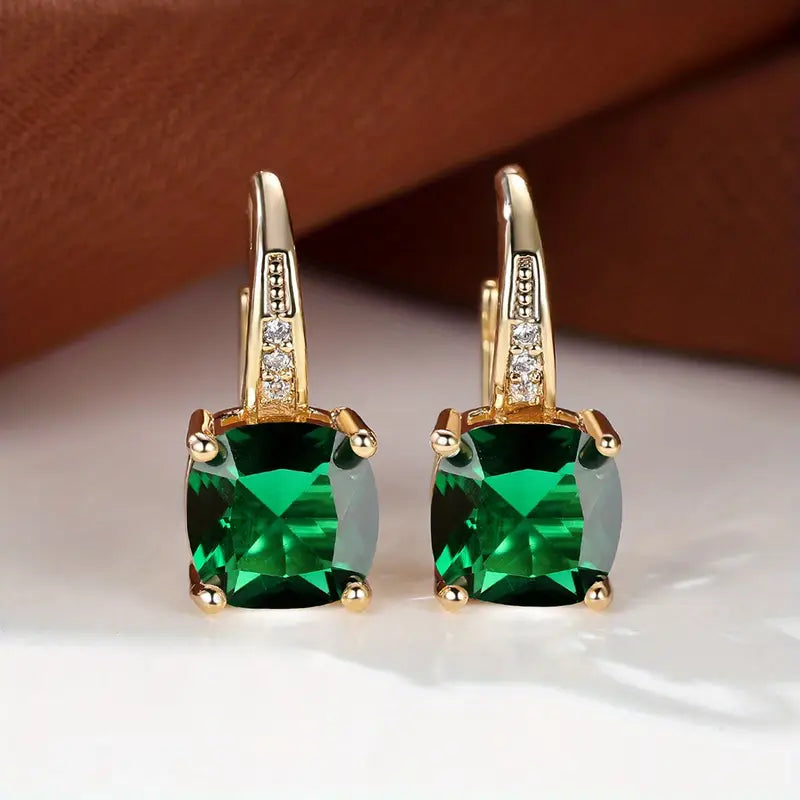Mystic Piedra Aro Pendientes | Oro