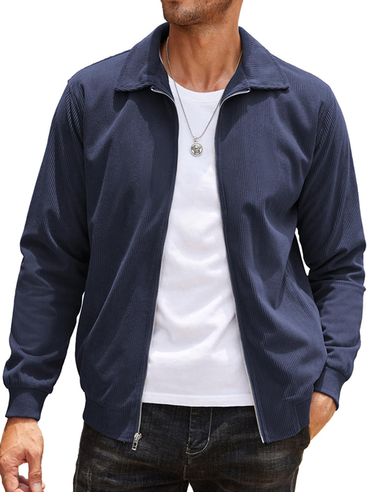 Chaqueta Bomber Informal de Pana con Cremallera