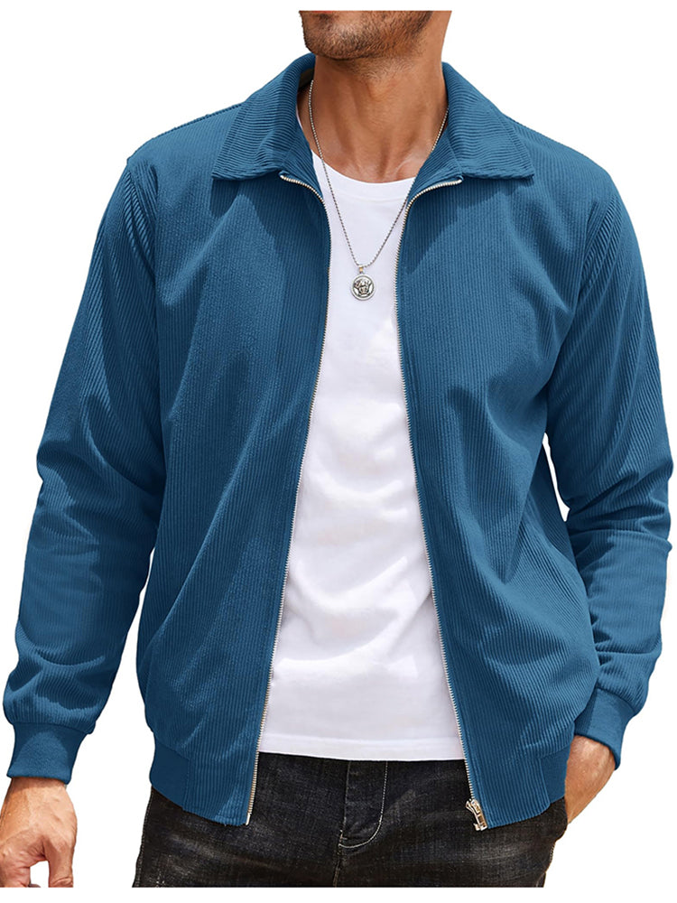 Chaqueta Bomber Informal de Pana con Cremallera