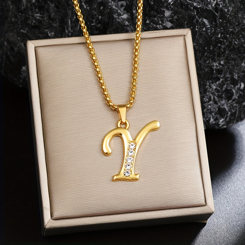 Cristal Accent Inicial Collar | Oro