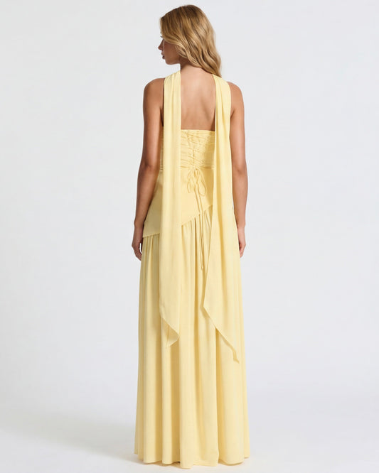 Aurelia™ - Vestido Largo Strapless con Drapeado