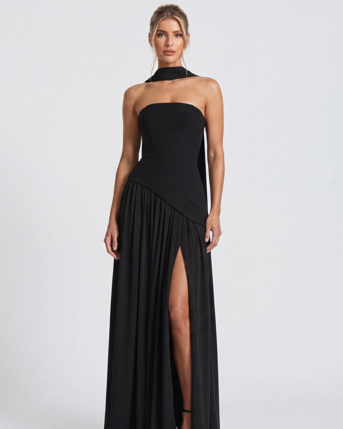 Aurelia™ - Vestido Largo Strapless con Drapeado