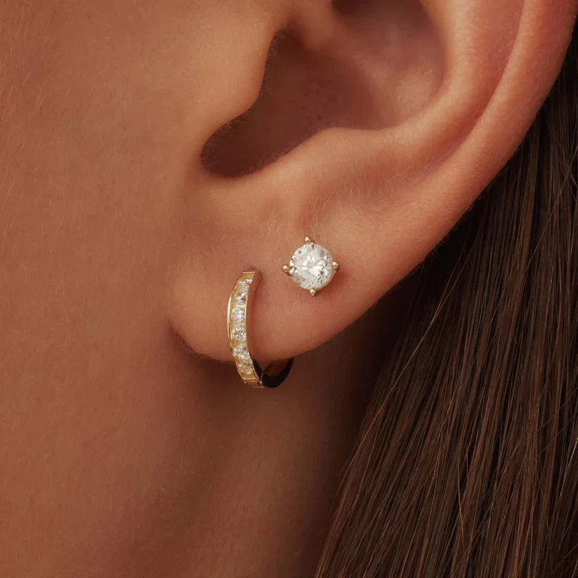 Dara Brillane Piedra Pendientes Set | Oro