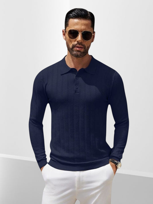 Camiseta Informale de Punto Elástico Acanalado