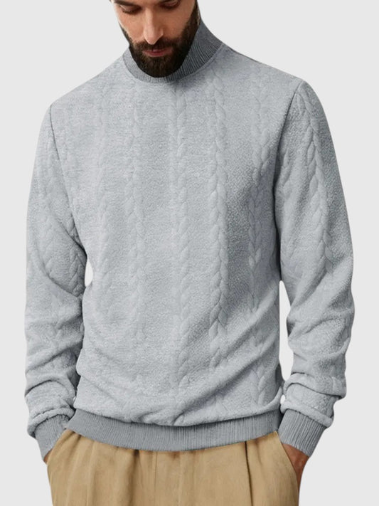 Sudadera Informal de Jacquard con Cuello Alto