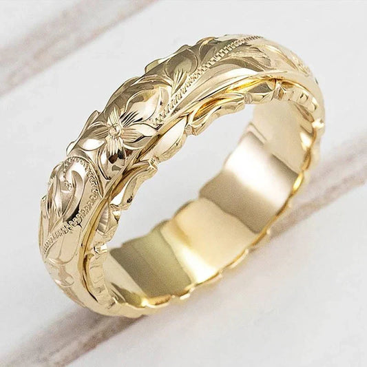 Antique Oro Flor Anillo | Oro