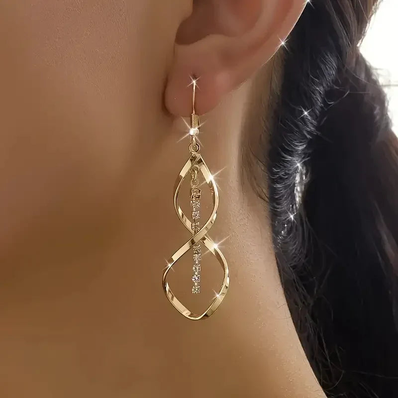 Sunbeam Espiral Pendientes | Oro