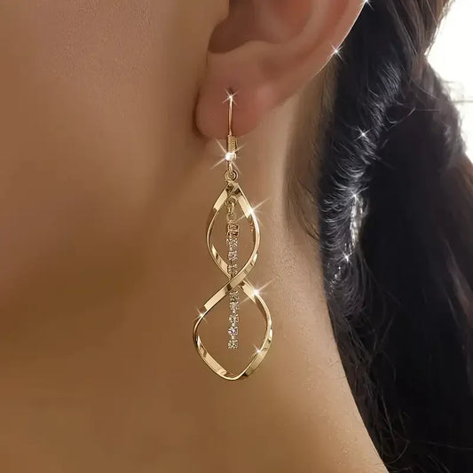 Sunbeam Espiral Pendientes | Oro