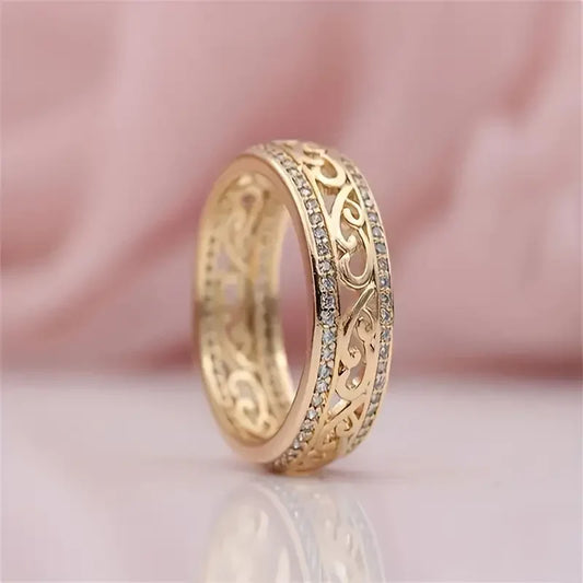 Brillante Hueco Oro Anillo | Oro