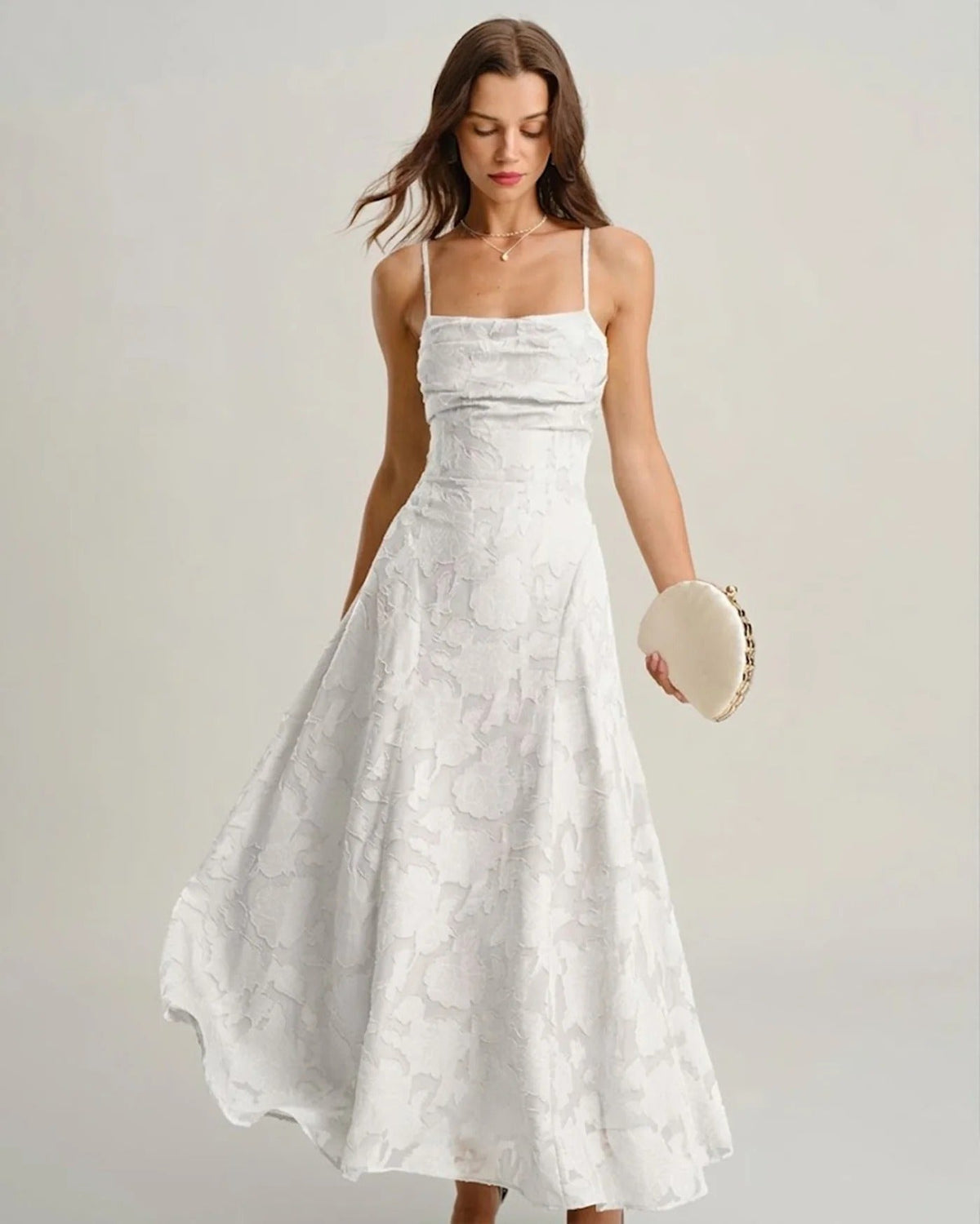 Amalia™ - Vestido Lencero Largo en Jacquard