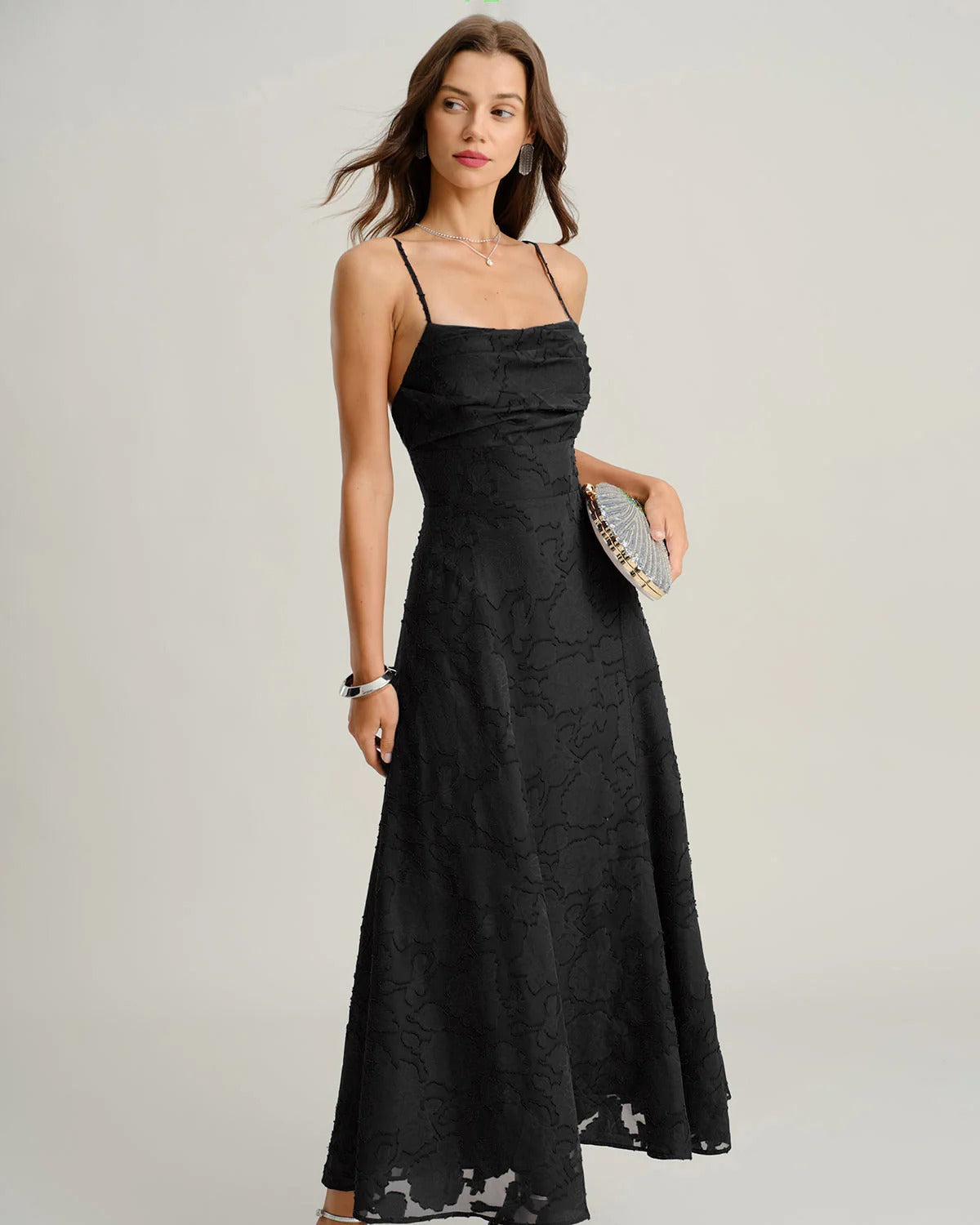 Amalia™ - Vestido Lencero Largo en Jacquard