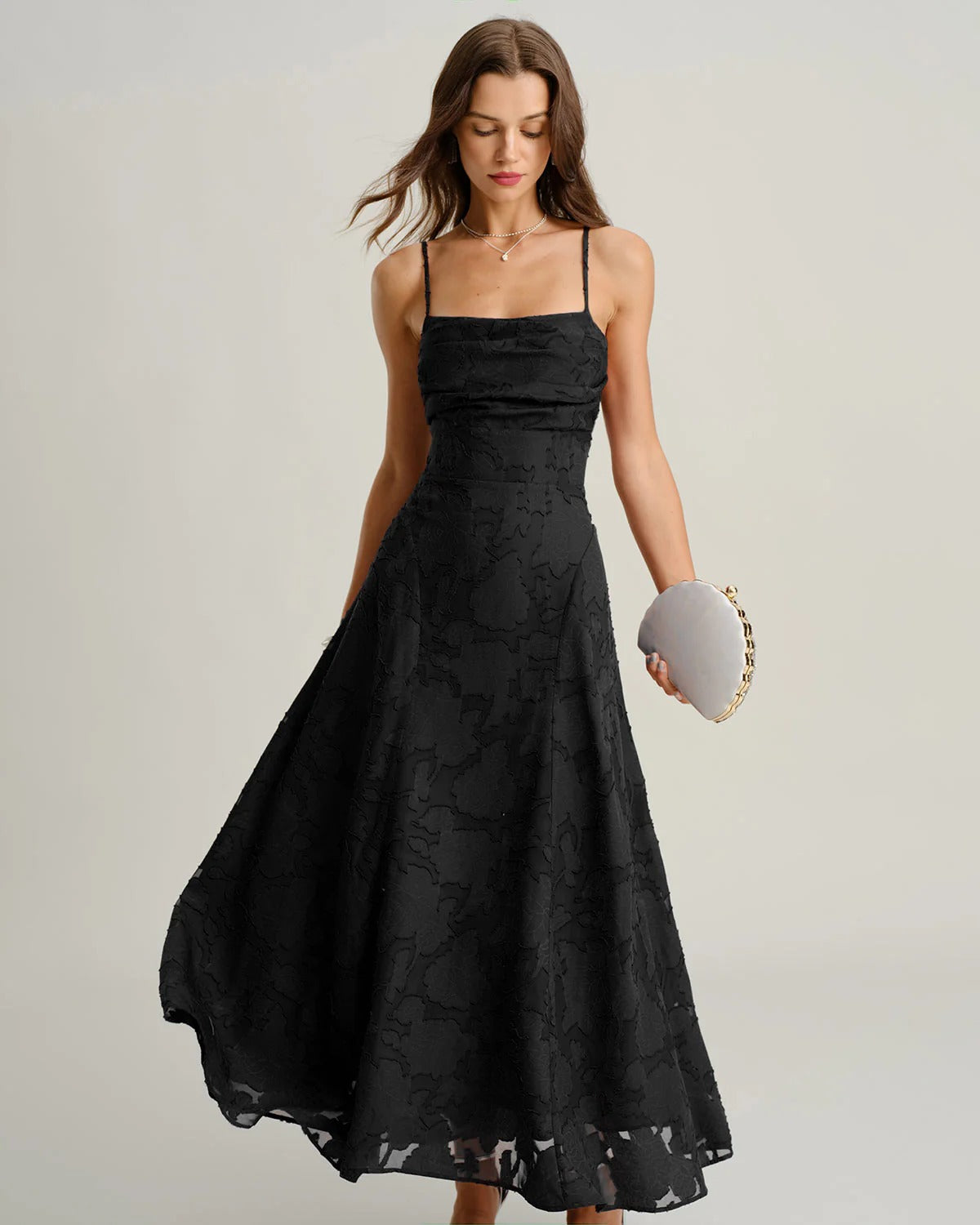 Amalia™ - Vestido Lencero Largo en Jacquard