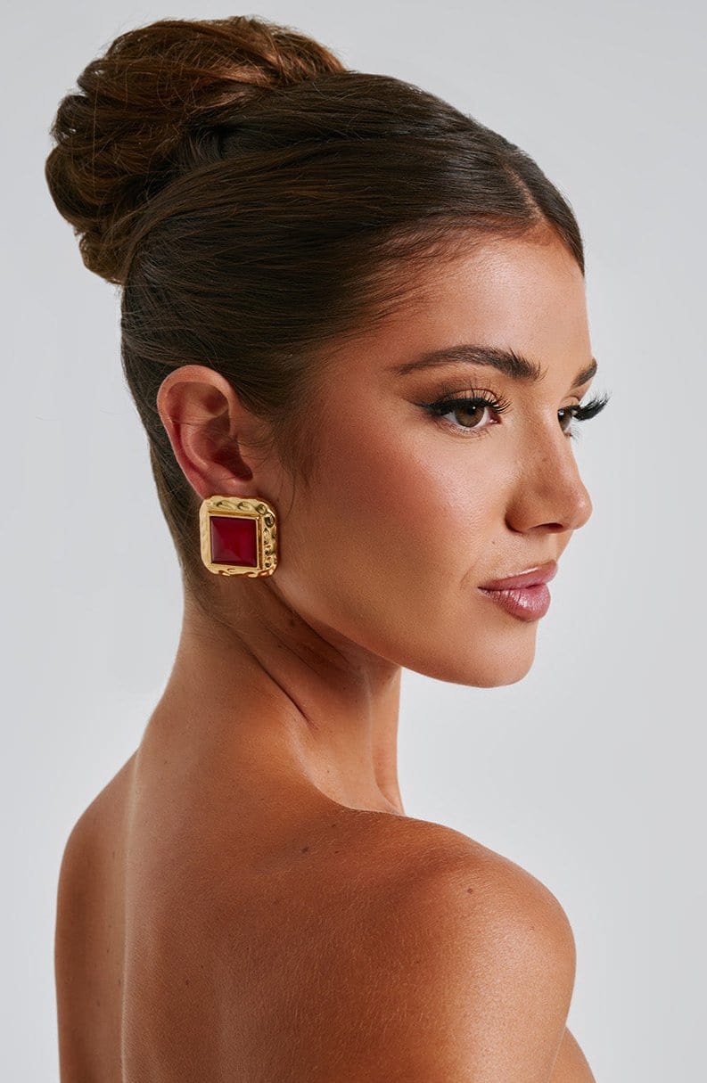 Pendientes Kennedy - Rojo/Dorado