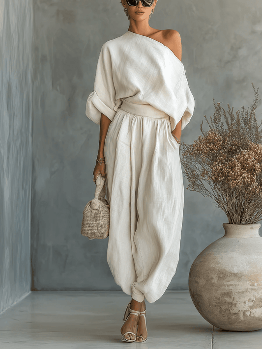 Mila| Conjunto de dos piezas con escote bardot