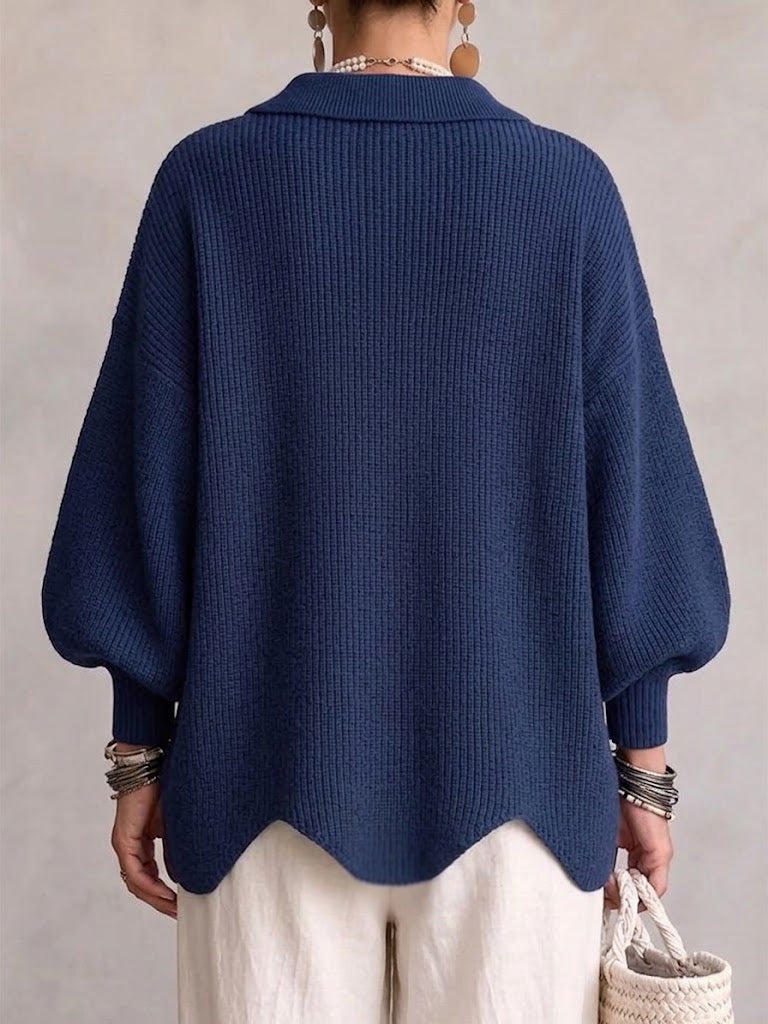 Cárdigan de punto oversize con cuello y grandes botones metálicos