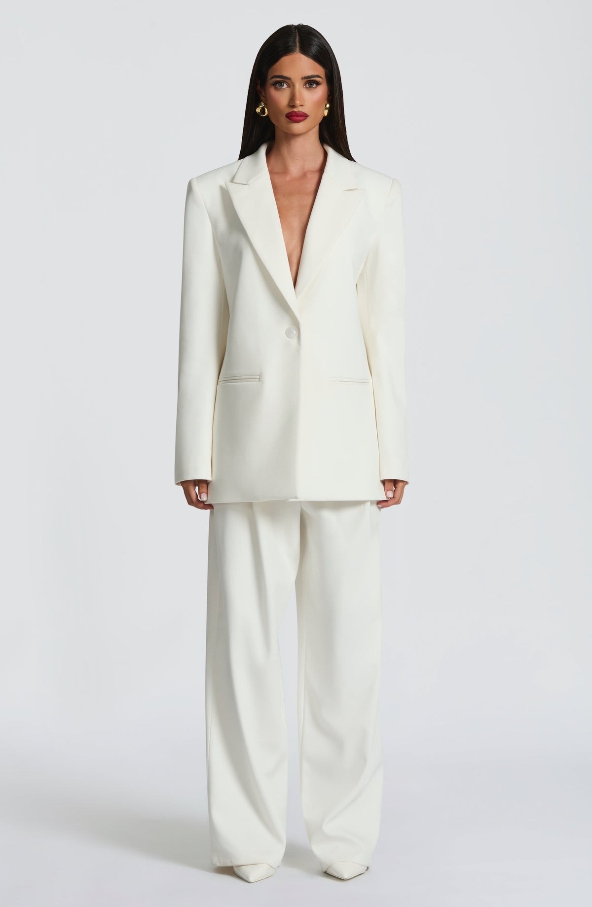 Ana™ - Blazer Sastre en Marfil de Corte Boxy