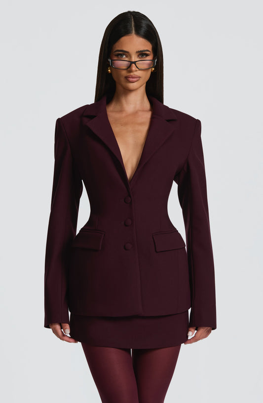 Claudia™ - Blazer Sastre en Tono Ciruela