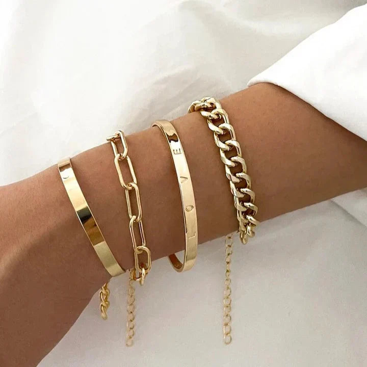 Elan Mercer Pulsera Set | Oro