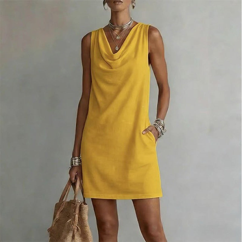 Silvia | Vestido Elegante con Cuello Drapeado