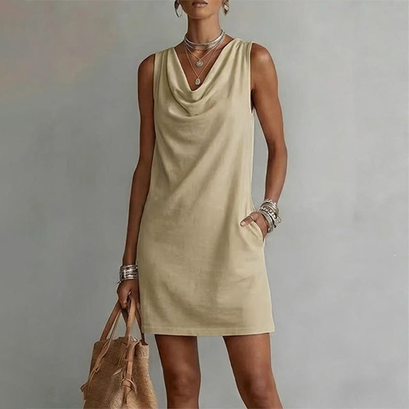 Silvia | Vestido Elegante con Cuello Drapeado