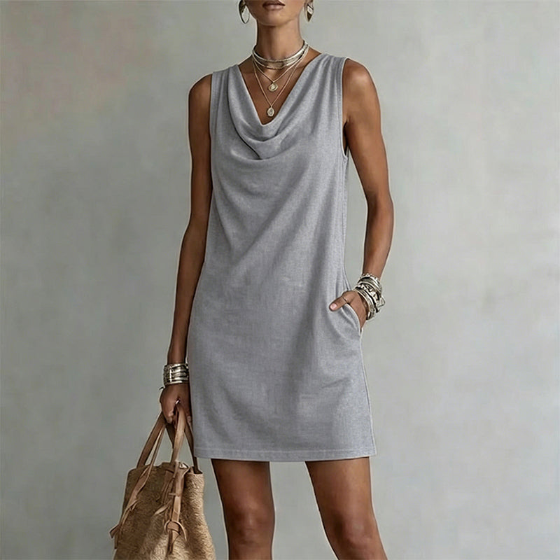 Silvia | Vestido Elegante con Cuello Drapeado