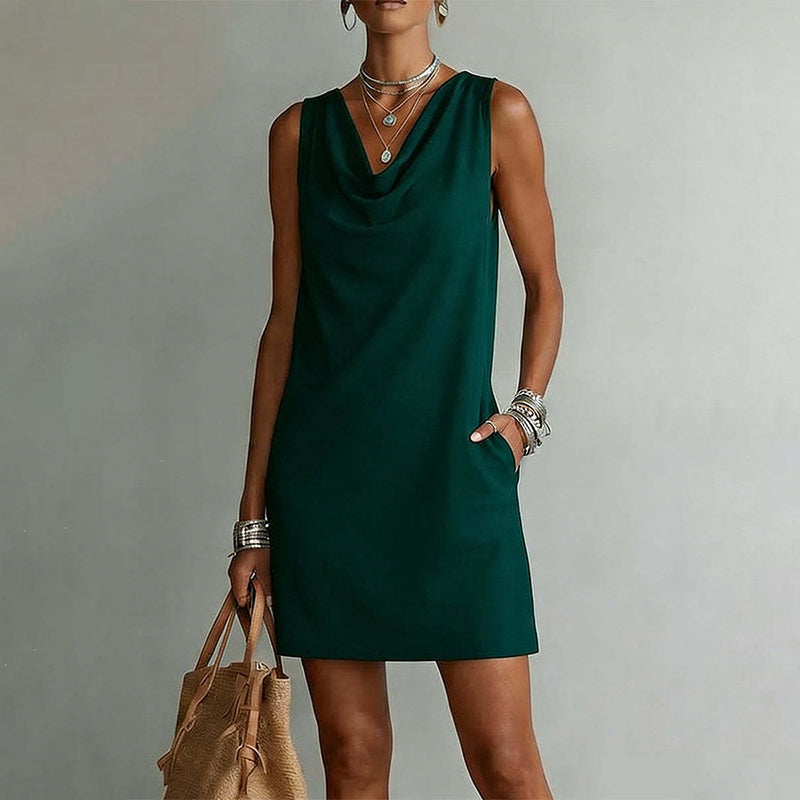 Silvia | Vestido Elegante con Cuello Drapeado