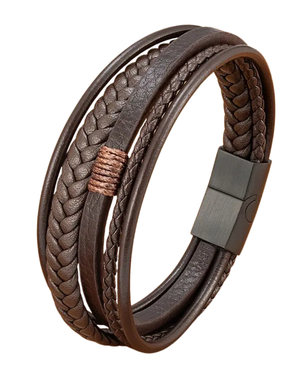 Pulsera de cuero trenzado para hombre