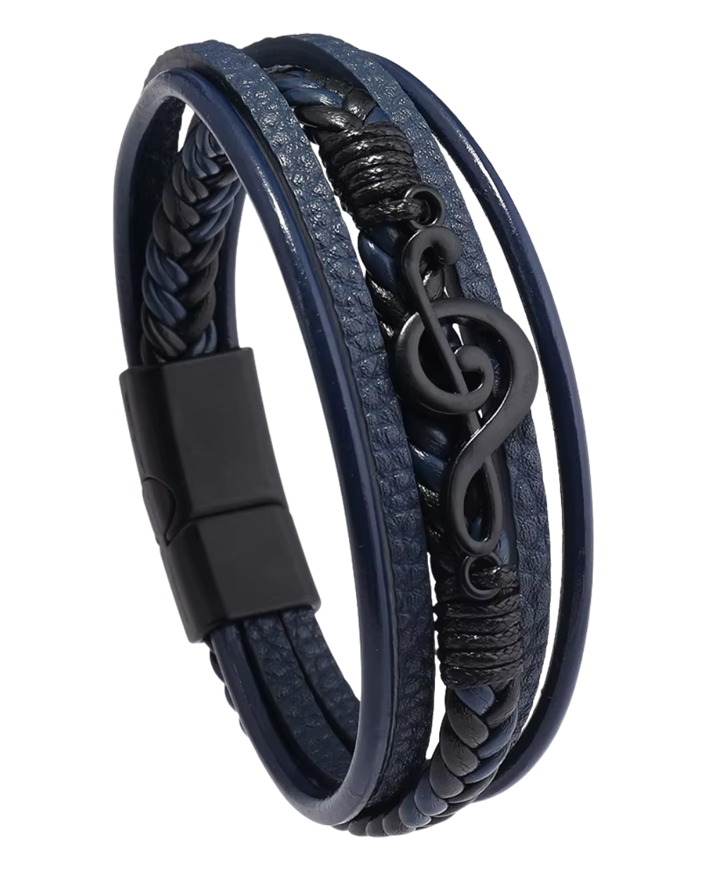 Pulsera de cuero para hombre con símbolo musical