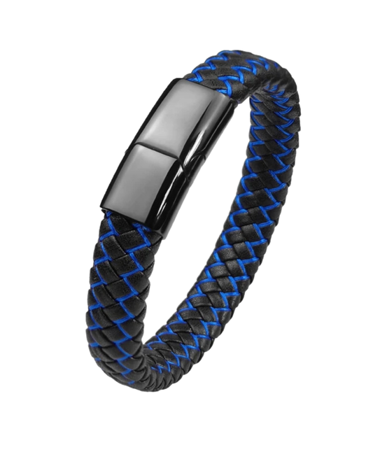 Pulsera trenzada de cuero para hombre