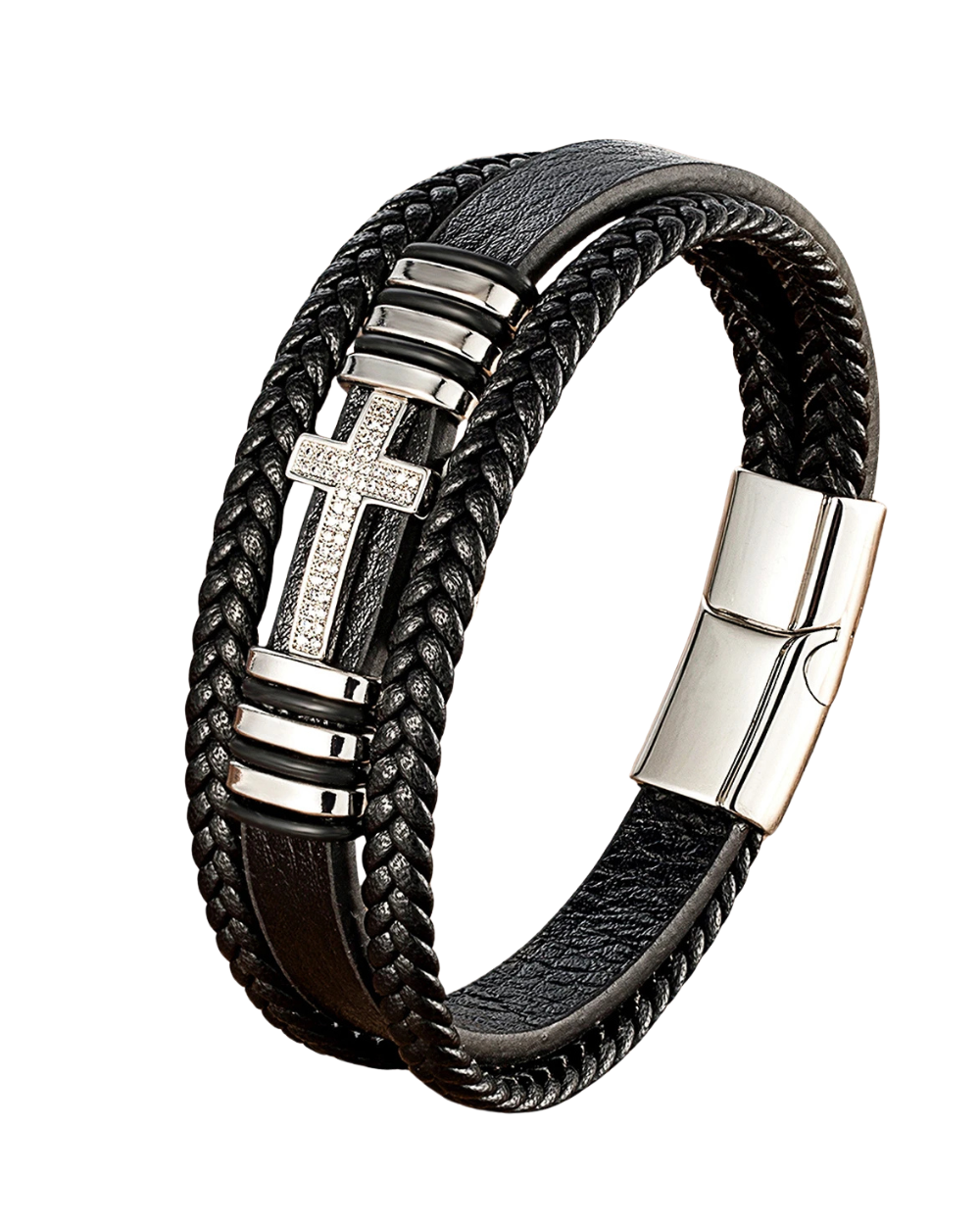 Pulsera clásica con colgante de la cruz de Jesús