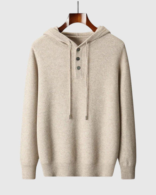 Sudadera con capucha elegante de lana merina